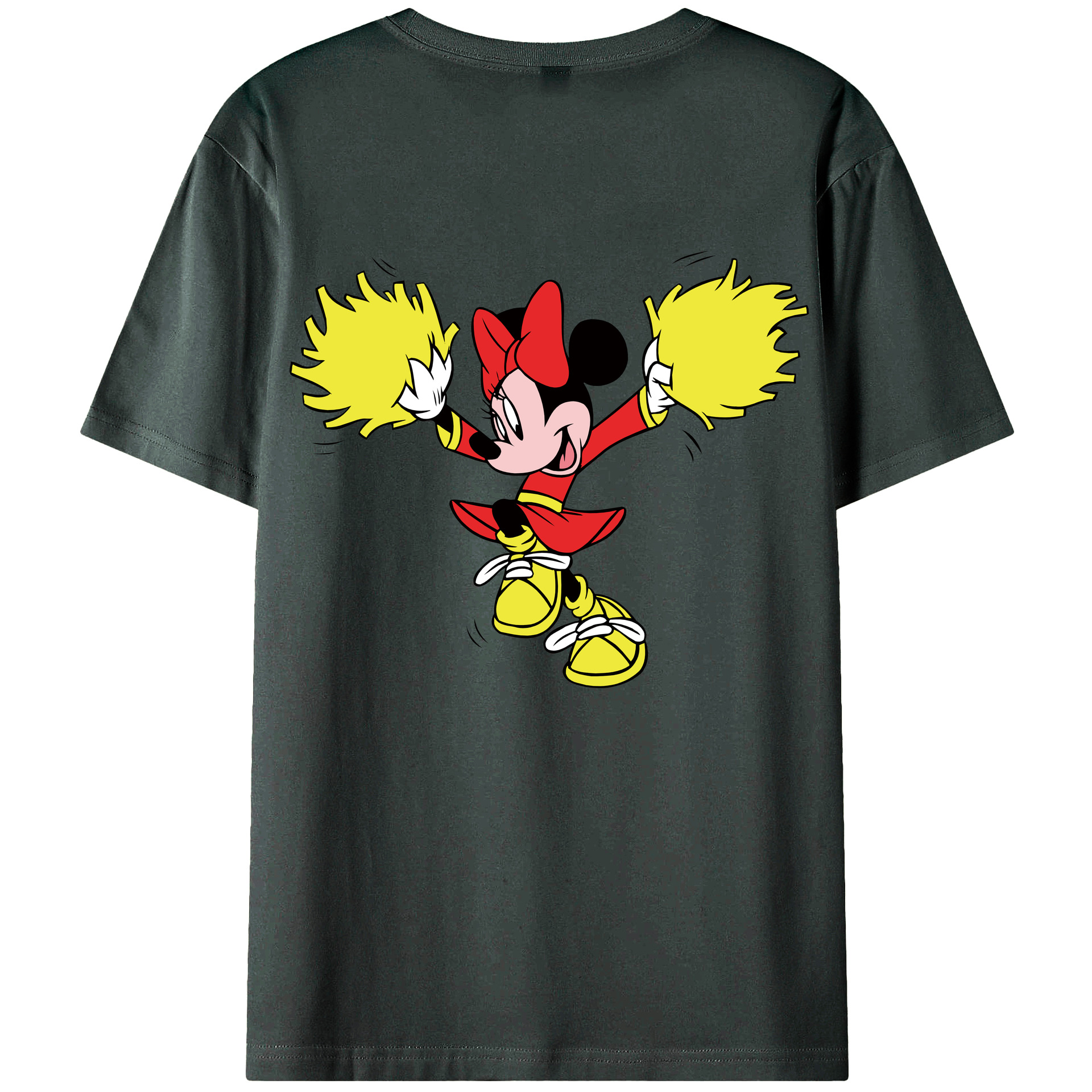 ミッキーマウス Mickey Mouse 綿100％ メンズ半袖Tシャツ（バックプリント） 通気性